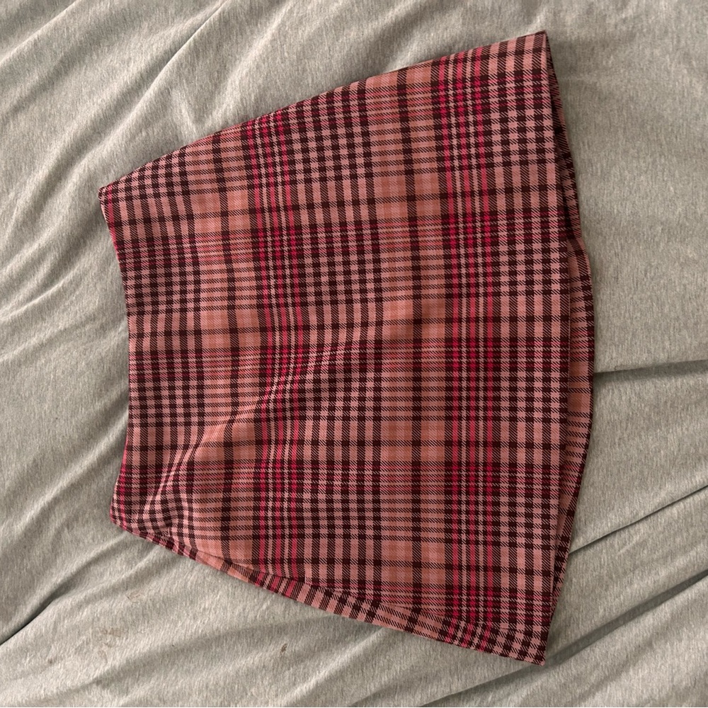 Aritzia Wilfred Pink Plaid Mini Skirt